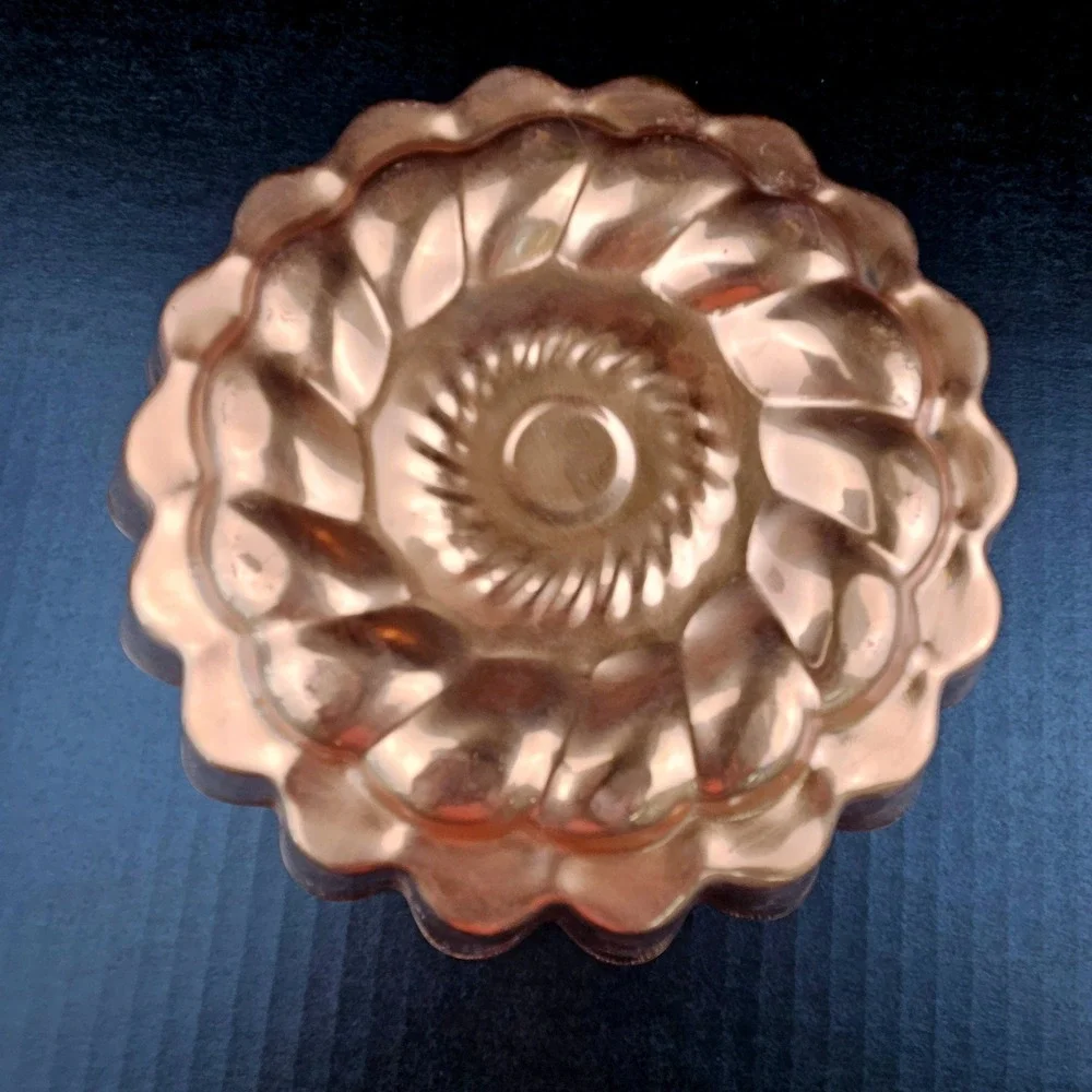 Vintage Tagus Portugal Copper Bundt Cake Mold 9 Inch Scalloped Floral Wall Decor